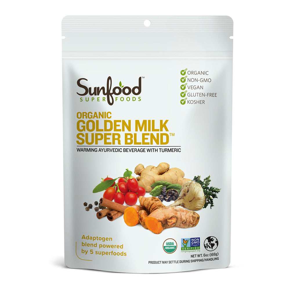 Sunfood Superfoods Organic Golden Milk Super Blend Powder, 6 Oz